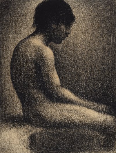 Sitzender Akt - Studie für Une Baignade von Georges Seurat